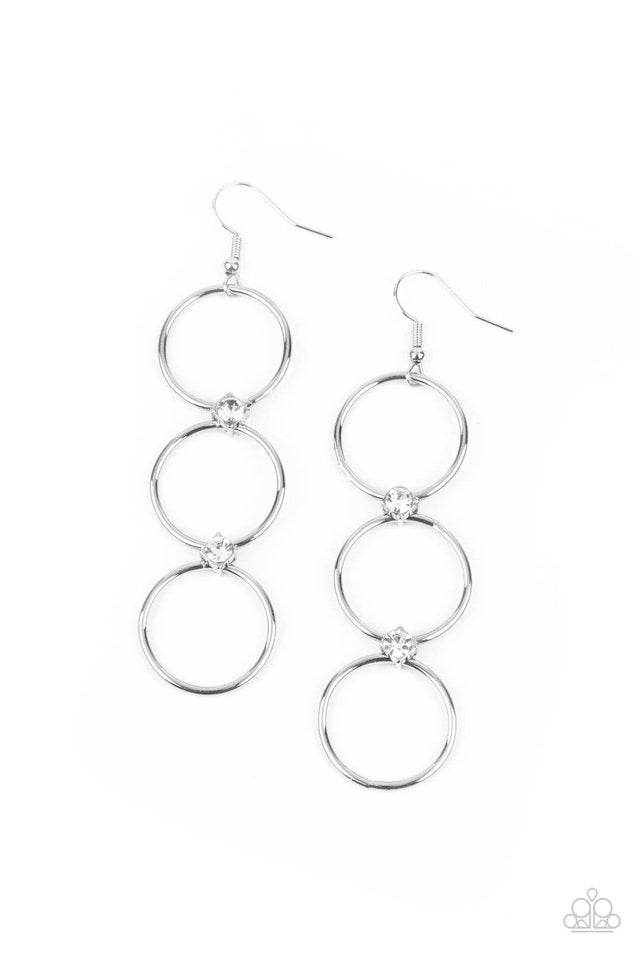 Refined Society - White - Paparazzi Earring Image