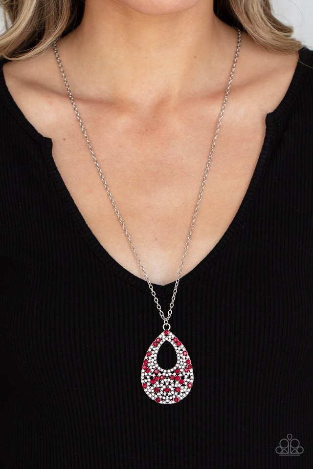 Paparazzi long 2024 red necklace