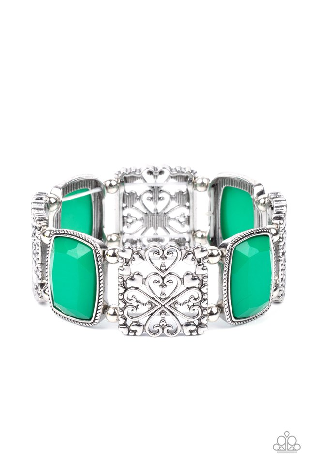 ​Colorful Coronation - Green - Paparazzi Bracelet Image