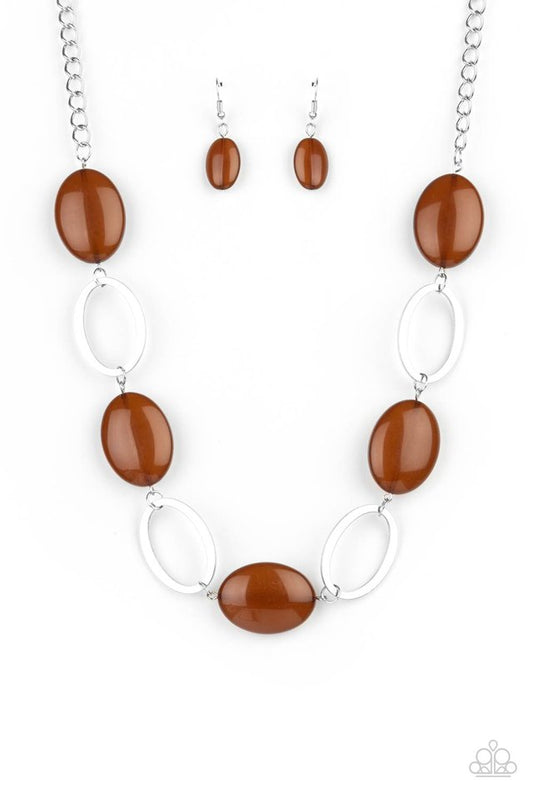 Beachside Boardwalk - Brown - Paparazzi Necklace Image