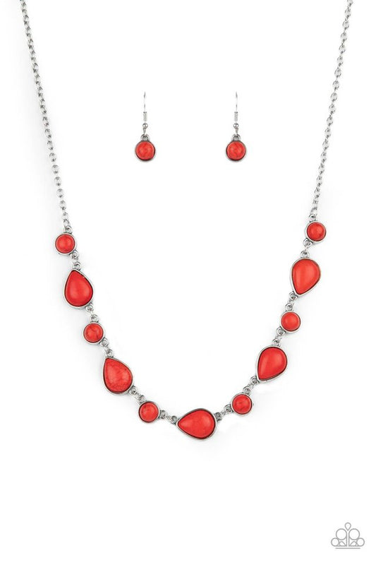 Heavenly Teardrops - Red - Paparazzi Necklace Image