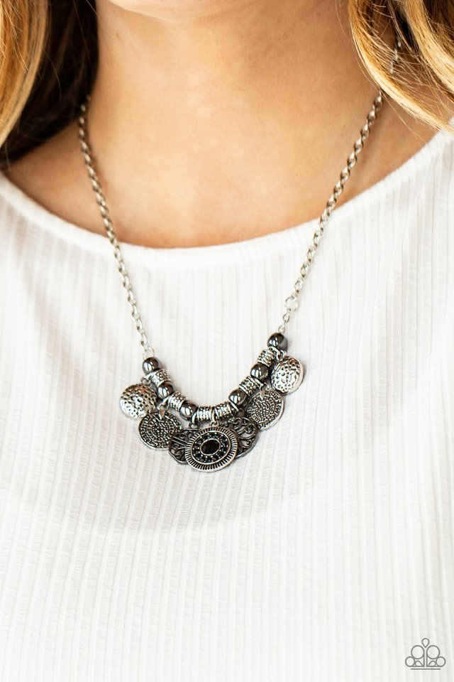 Paparazzi Necklace To Coin A Phrase Black