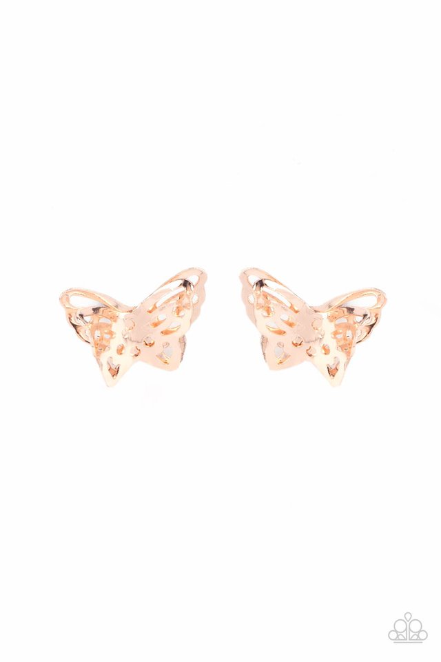 Flutter Fantasy - Rose Gold - Paparazzi Earring Image