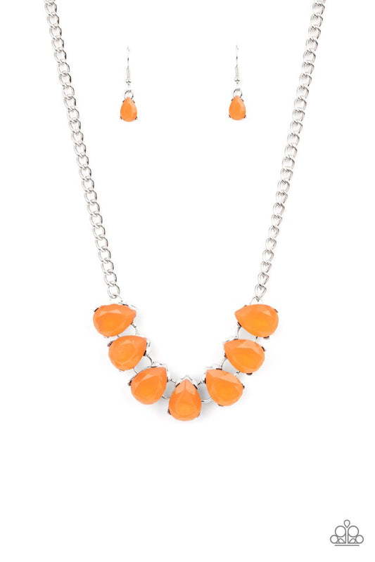 Above The Clouds - Orange - Paparazzi Necklace Image