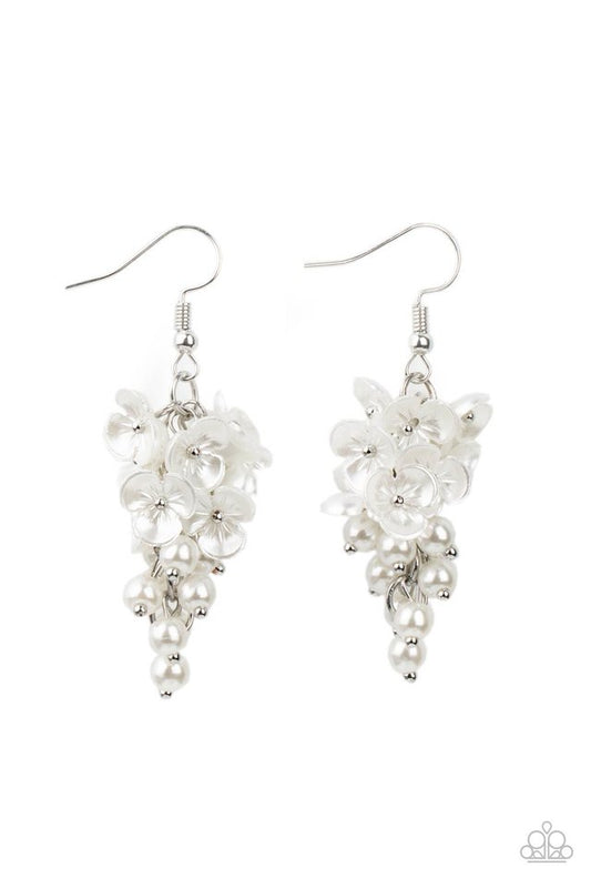 Bountiful Bouquets - White - Paparazzi Earring Image
