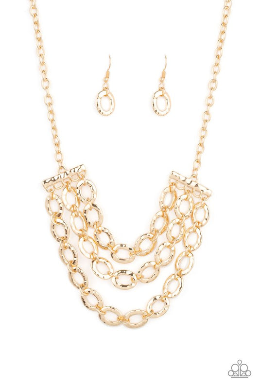 Repeat After Me - Gold - Paparazzi Necklace Image