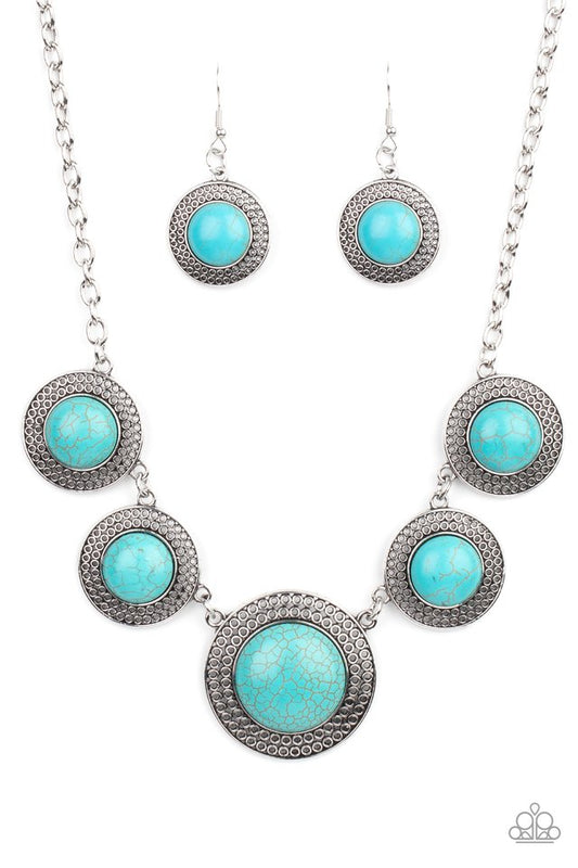 Circle The Wagons - Blue - Paparazzi Necklace Image