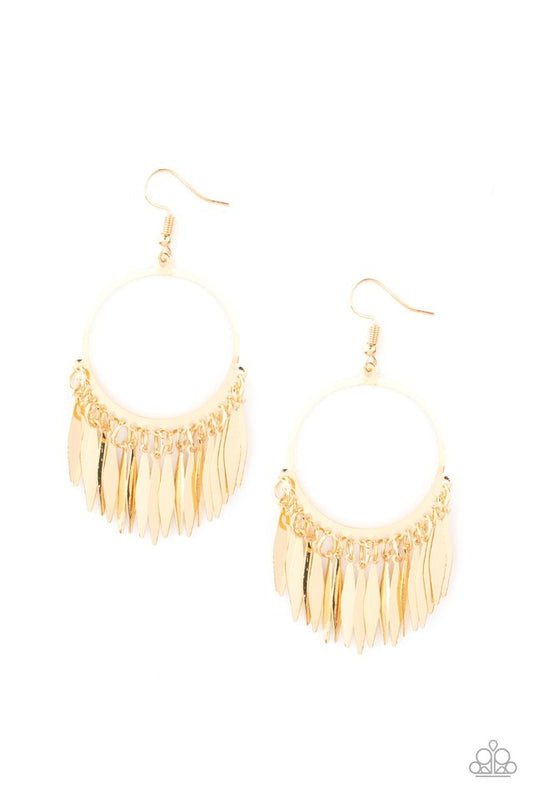 Radiant Chimes - Gold - Paparazzi Earring Image