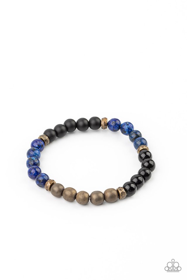 Petrified Powerhouse - Blue - Paparazzi Bracelet Image