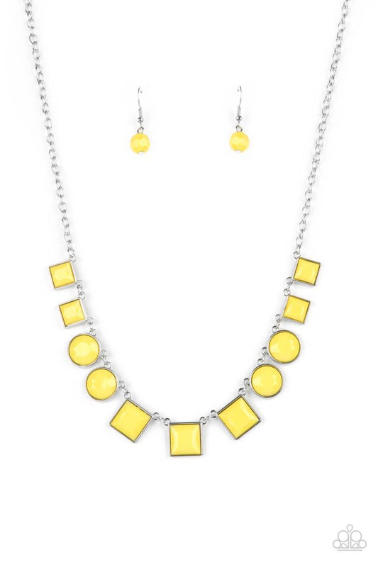 Tic Tac TREND - Yellow - Paparazzi Necklace Image