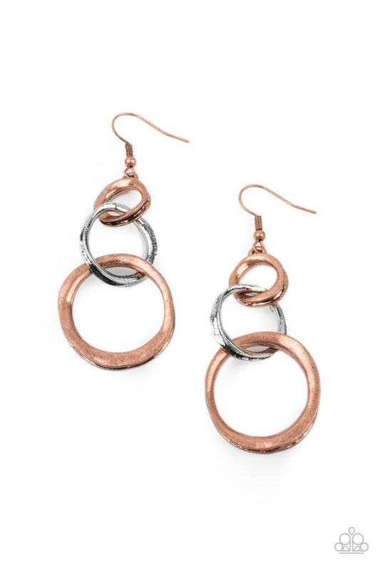 Harmoniously Handcrafted - Copper - Paparazzi Earring Image