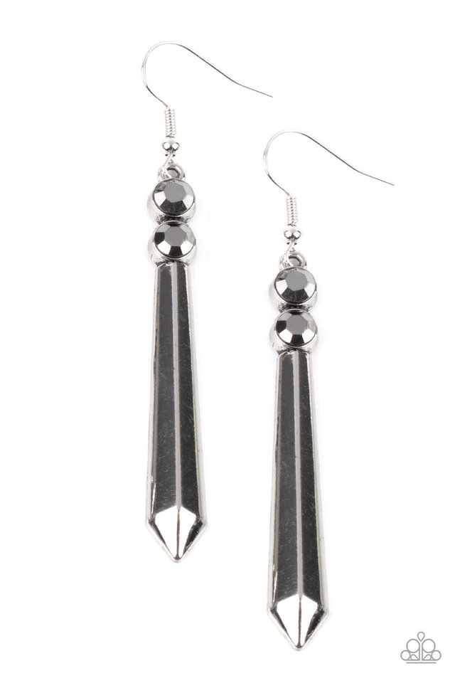 Sparkle Stream - Silver - Paparazzi Earring Image