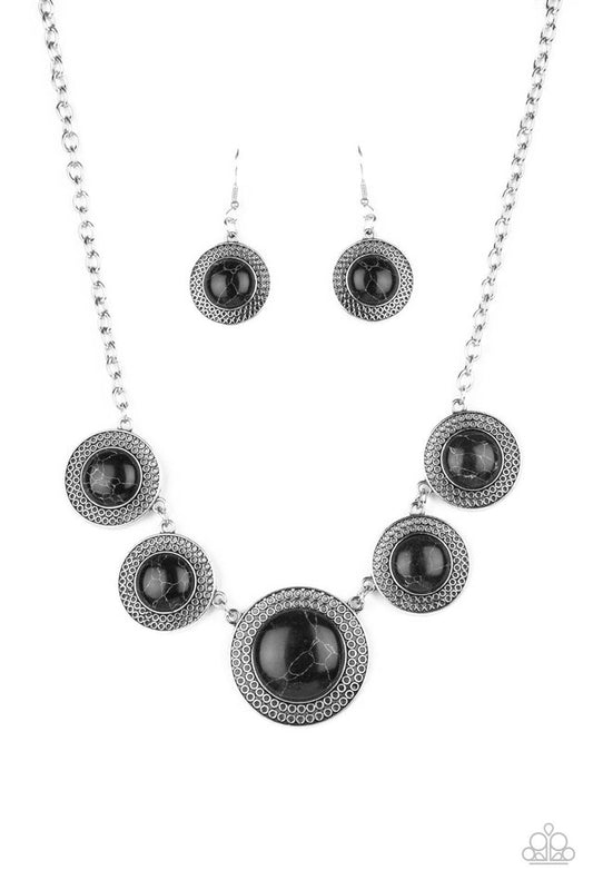 Circle The Wagons - Black - Paparazzi Necklace Image