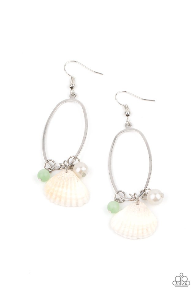 This Too SHELL Pass - Green - Paparazzi Earring Image
