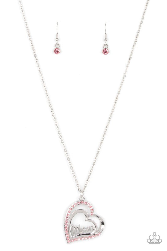 A Mothers Heart - Pink - Paparazzi Necklace Image