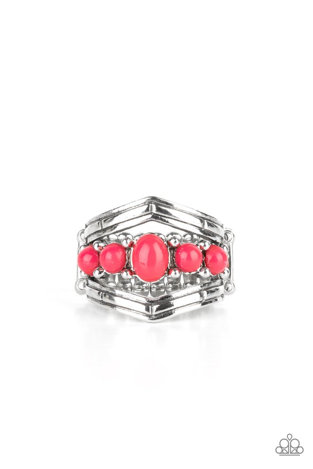 Show-Stopping Chevron - Pink - Paparazzi Ring Image