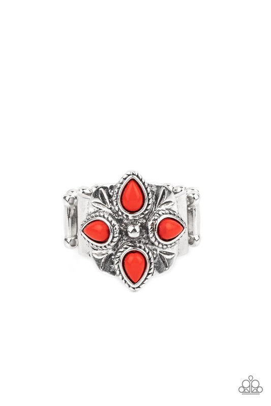 Badlands Bouquet - Red - Paparazzi Ring Image