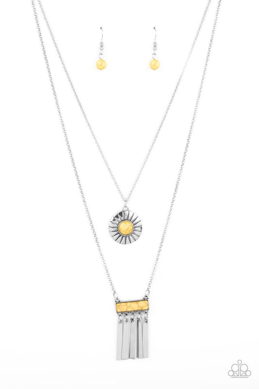Sunburst Rustica - Yellow - Paparazzi Necklace Image