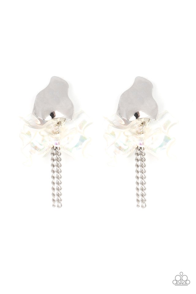 Harmonically Holographic - White - Paparazzi Earring Image