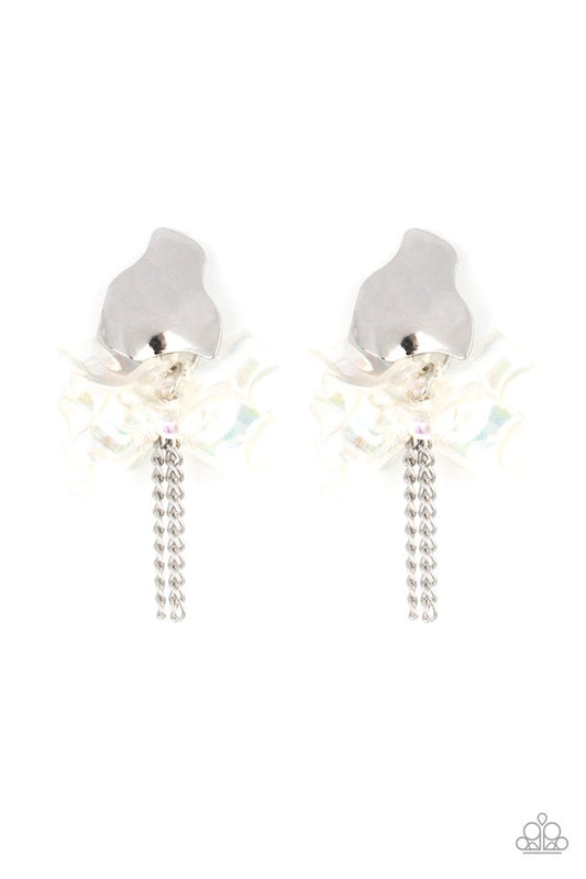 Harmonically Holographic - White - Paparazzi Earring Image