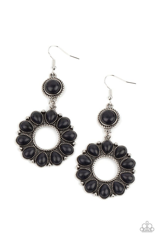 Back At The Ranch - Black - Paparazzi Earring Image