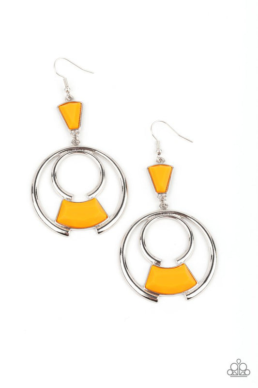 Deco Dancing - Orange - Paparazzi Earring Image