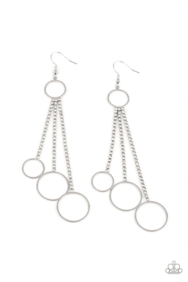 ​Demurely Dazzling - White - Paparazzi Earring Image
