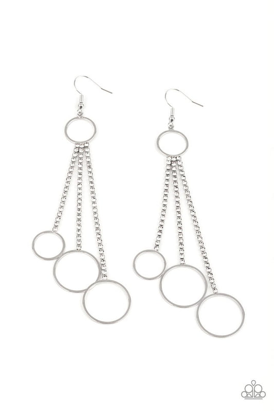 Demurely Dazzling - White - Paparazzi Earring Image