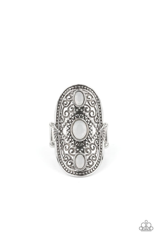 Promenade Paradise - White - Paparazzi Ring Image