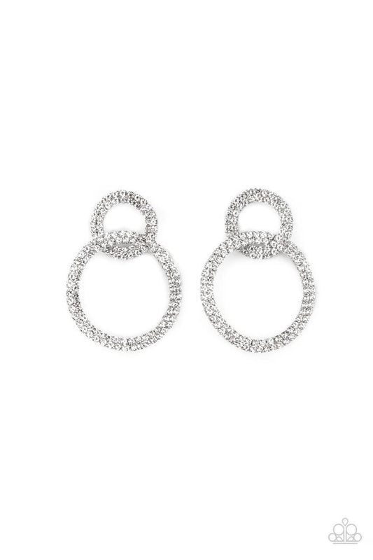 Intensely Icy - White - Paparazzi Earring Image