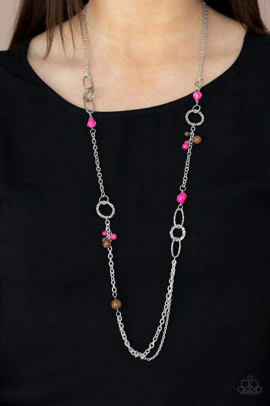 Sandstone Safari - Pink - Paparazzi Necklace Image