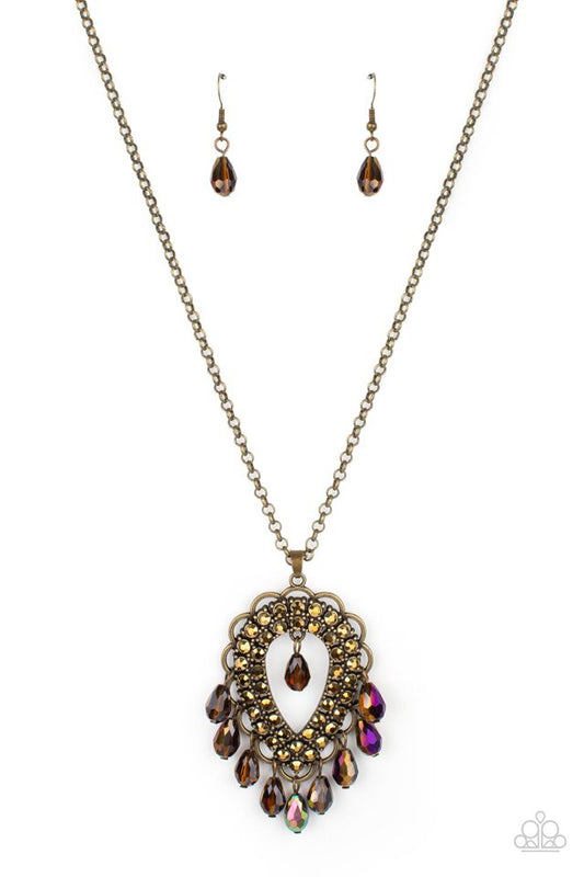 Teasable Teardrops - Brass - Paparazzi Necklace Image