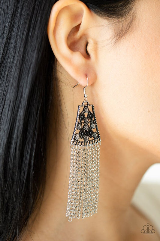 ​Cleopatras Allure - Black - Paparazzi Earring Image