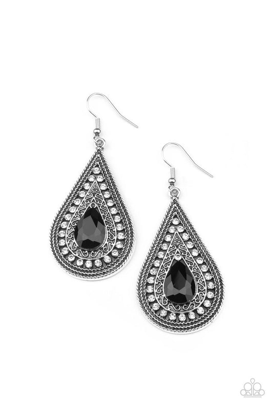 Metro Masquerade - Black - Paparazzi Earring Image