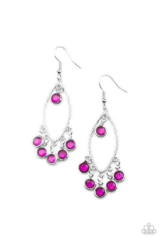 Glassy Grotto - Purple - Paparazzi Earring Image