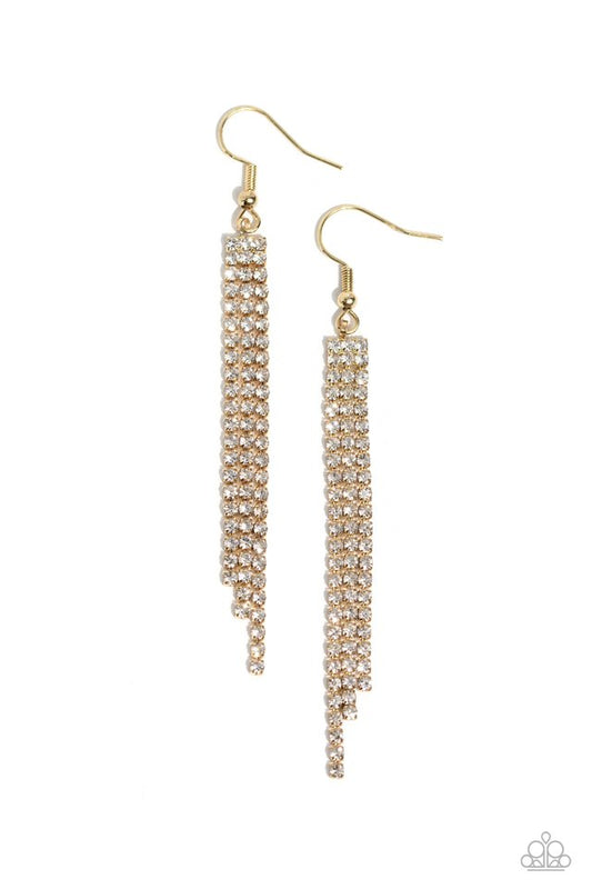​Candescently Couture - Gold - Paparazzi Earring Image