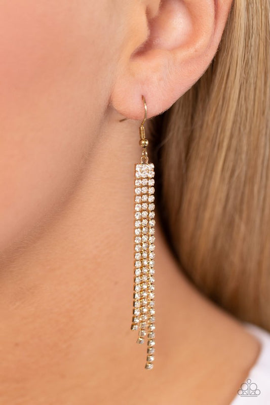 ​Candescently Couture - Gold - Paparazzi Earring Image