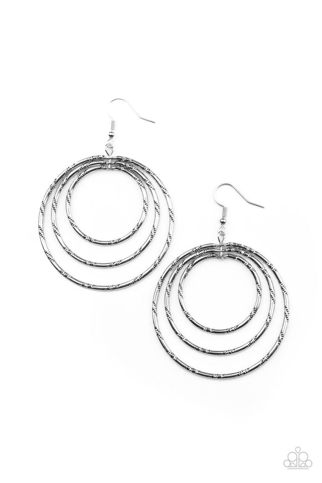 Vintage Vertigo - Silver - Paparazzi Earring Image