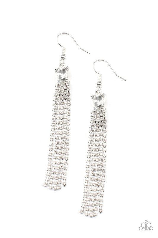 Drop-Dead Dainty - White - Paparazzi Earring Image