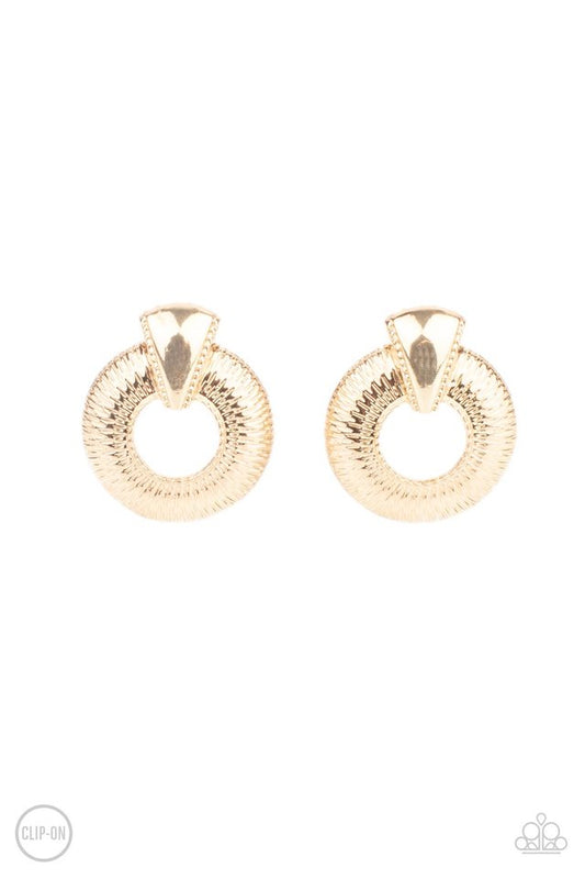 Industrial Innovator - Gold - Paparazzi Earring Image