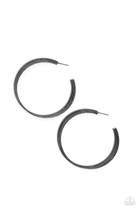 Candescent Curves - Black - Paparazzi Earring Image