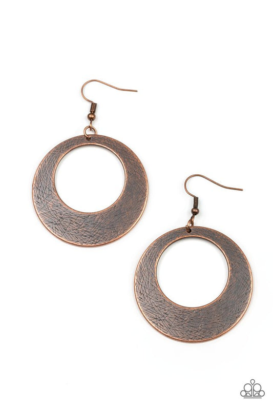 Outer Plains - Copper - Paparazzi Earring Image