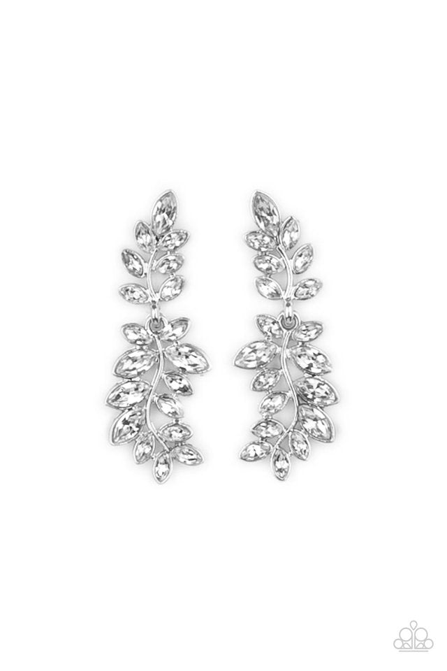 ​Frond Fairytale - White - Paparazzi Earring Image