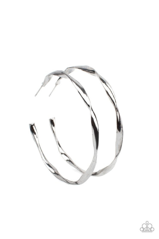 ​Radiantly Warped - Black - Paparazzi Earring Image