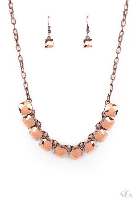 Radiance Squared - Copper - Paparazzi Necklace Image