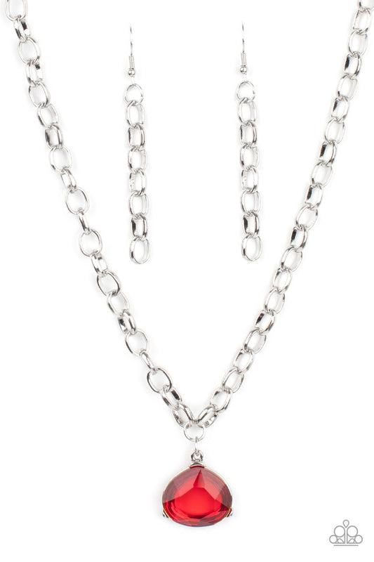 Gallery Gem - Red - Paparazzi Necklace Image