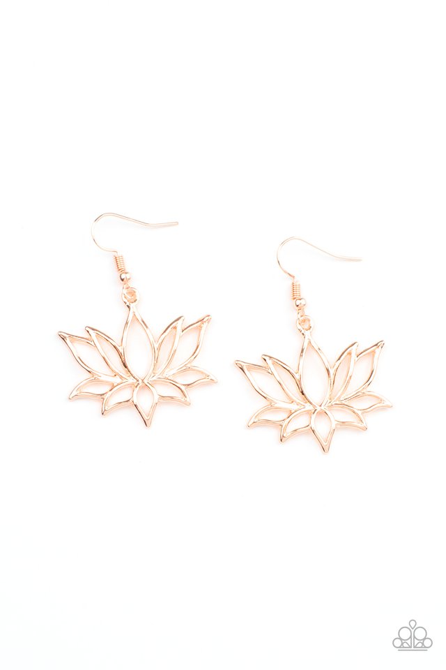 ​Lotus Ponds - Rose Gold - Paparazzi Earring Image