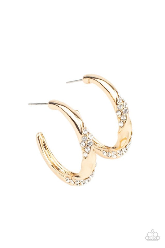 Subliminal Shimmer - Gold - Paparazzi Earring Image