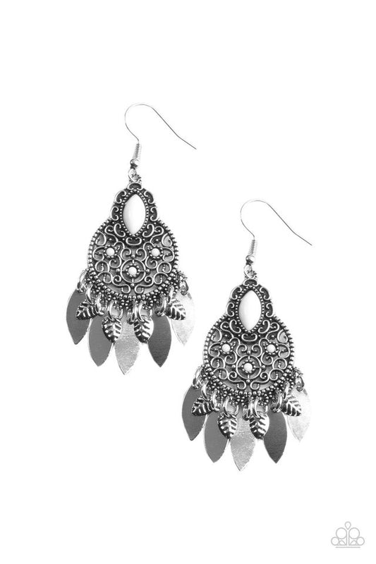 Galapagos Glamping - White - Paparazzi Earring Image