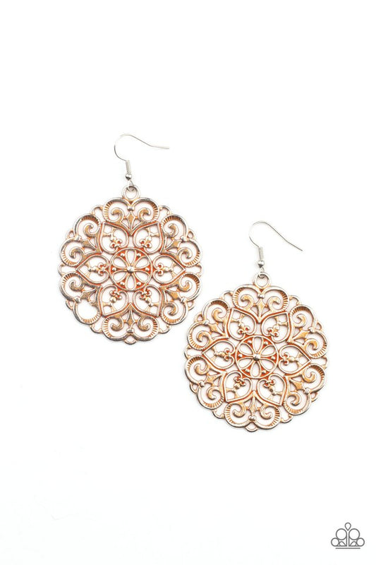 MANDALA Effect - Orange - Paparazzi Earring Image